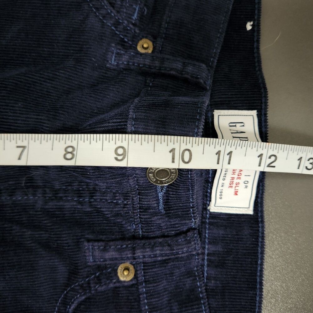 GAP Women's Blue Vintage Slim High Rise Corduroy Pants Size 25R - Picture 8 of 9